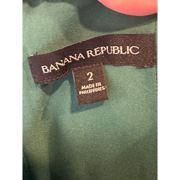 Banana Republic A-Line Mini Dress Forest Emerald Size 2 Summer Easter Lined - Picture 6 of 8